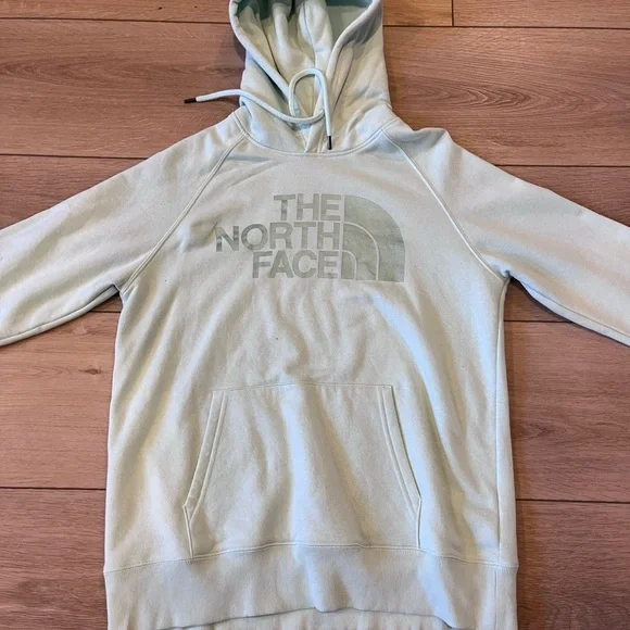 The North Face Light Green Hoodie Sweater - Picture 1 of 3